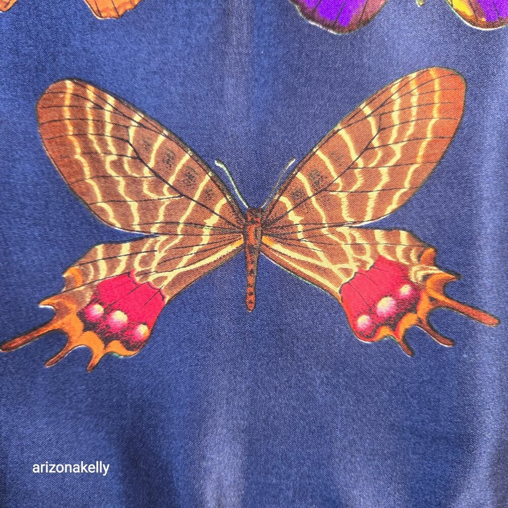 Silk Scarf Butterflies Hand-Rolled Butterfly - Picture 5 of 13